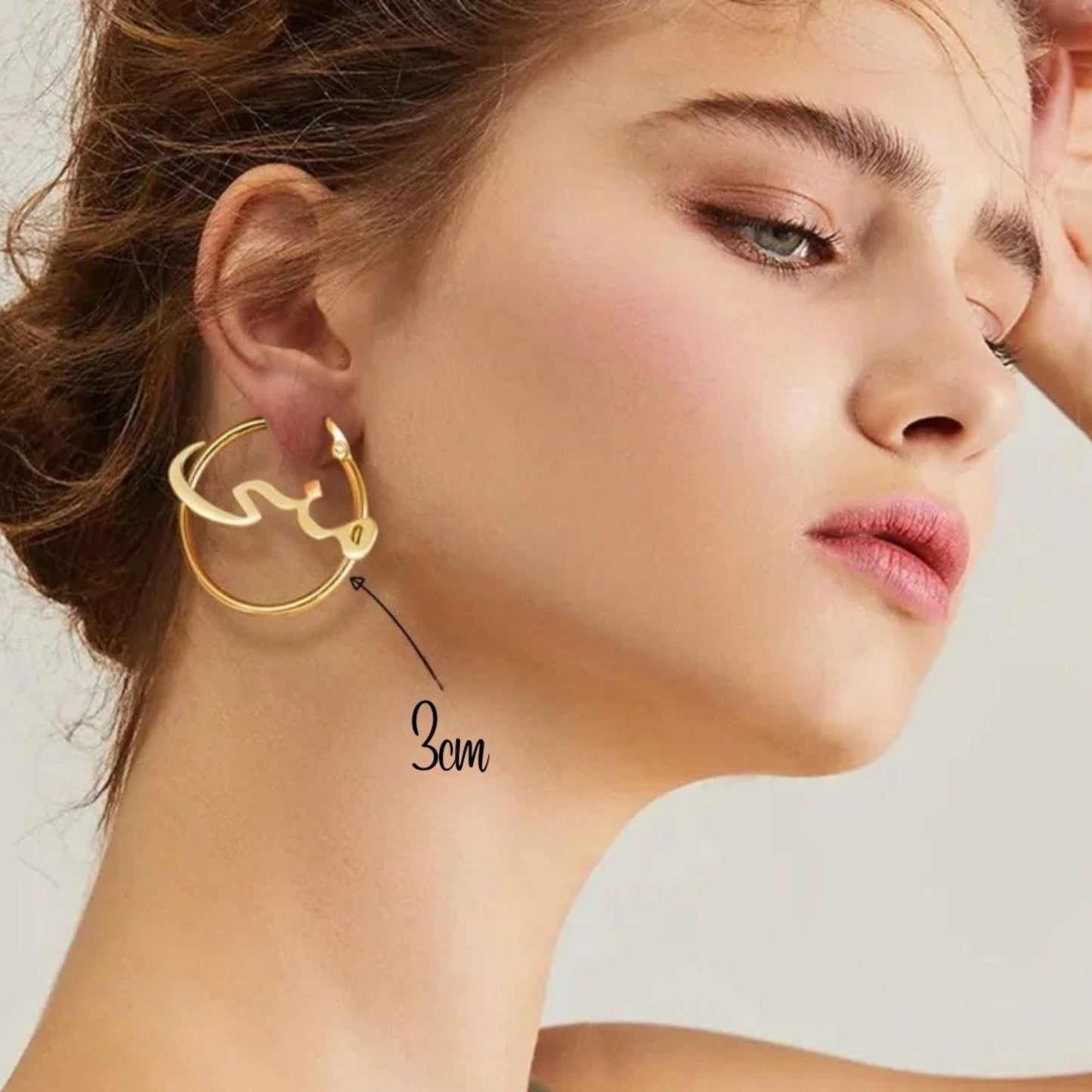 Personalized Arabic Name Hoop Earrings