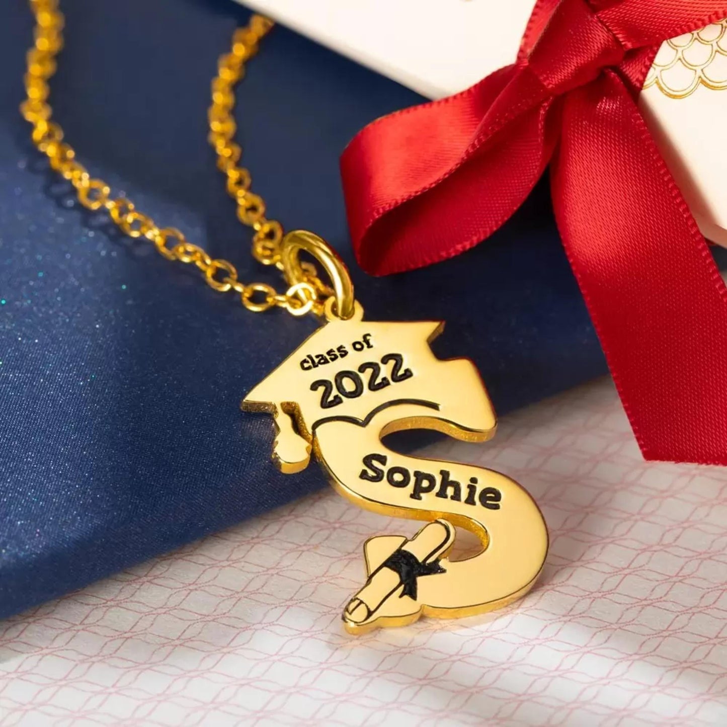 Custom Graduation Letter Necklace or Keychain