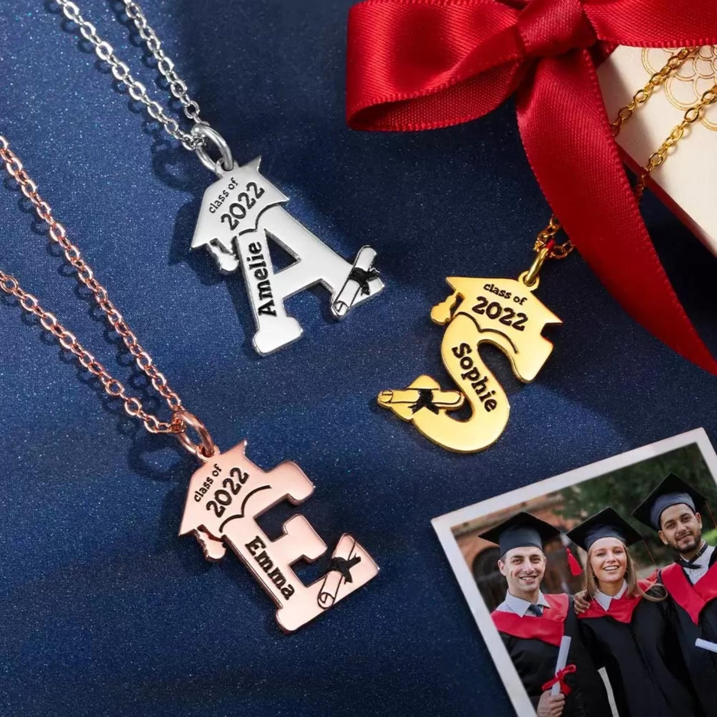 Custom Graduation Letter Necklace or Keychain