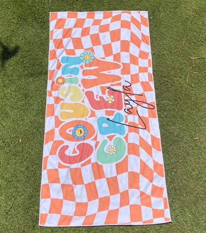 Custom Name Cousin Crew Microfiber Beach Towel