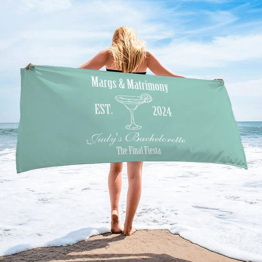 Margs + Matrimony Custom Name Microfiber Beach Towel
