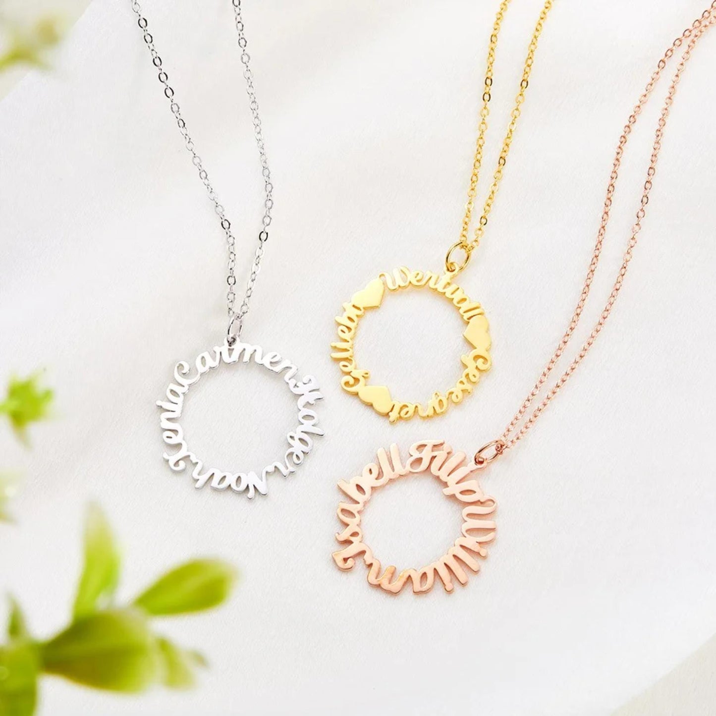Personalized Minimalist Circle Name Necklace