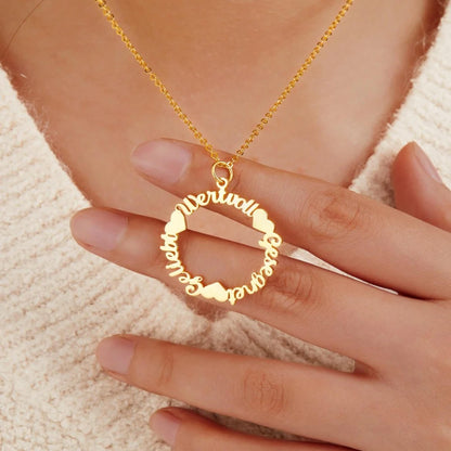 Personalized Minimalist Circle Name Necklace