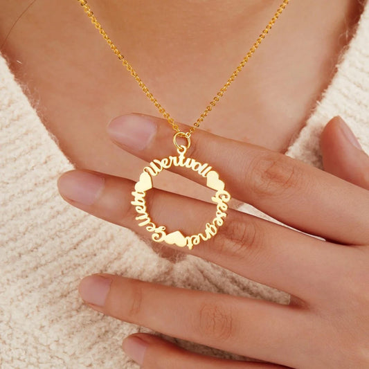 Personalized Minimalist Circle Name Necklace