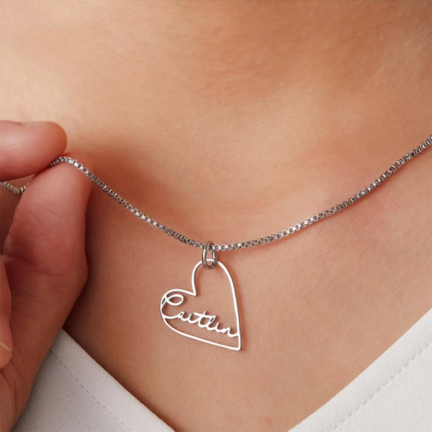Personalized Heart Name Necklace