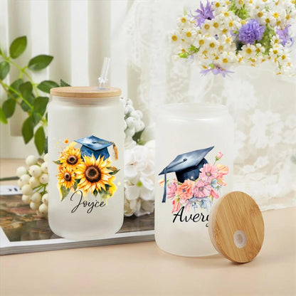 Personalized Graduation Hat Flower Bouquet Cup