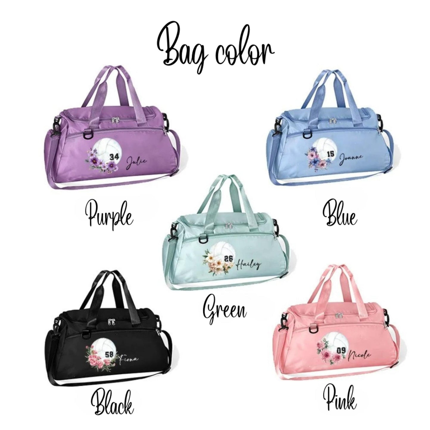 Custom Name Volleyball Duffle Bag