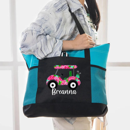 Personalized Name Golf Cart Tote Bag