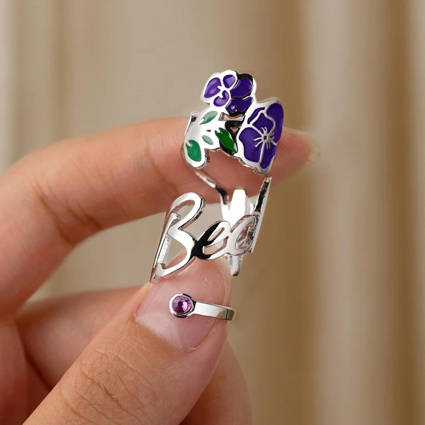 Personalized Stethoscope Name Tag with Birthflower & Birthstone