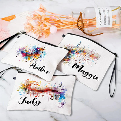 Personalized Colorful Music Note Makeup Bag