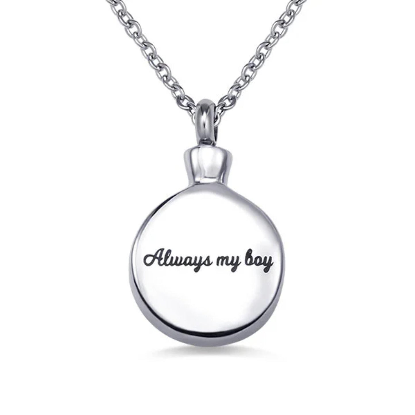 Personalized Tree of Life Cremation Urn Necklace in Stainless Steel