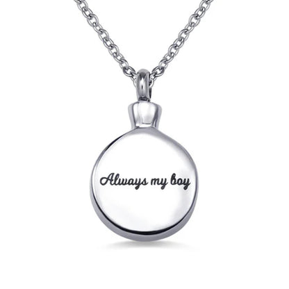 Personalized Tree of Life Cremation Urn Necklace in Stainless Steel