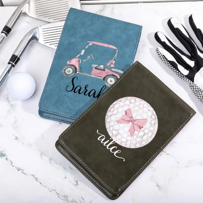 Personalized Pink Coquette Bow Golf Scorecard Holder