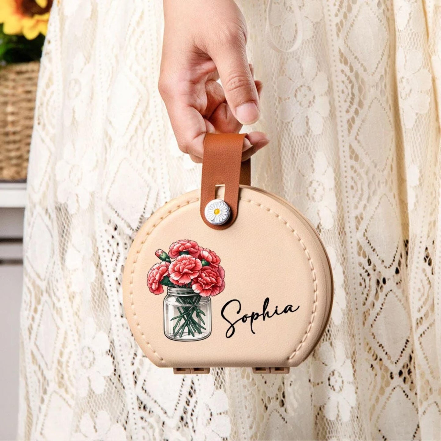 Personalized Name + Birth Flower Sewing Kit Set