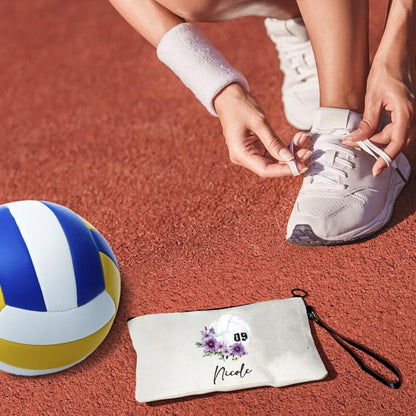 Custom Volleyball Linen Cosmetic Bag