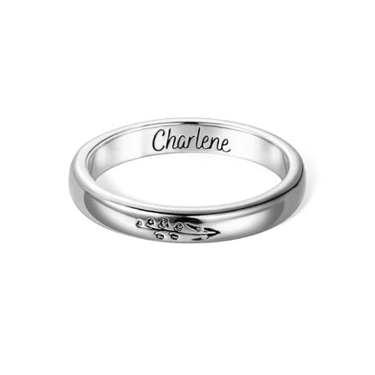 Personalized Birth Flower Ring for Her