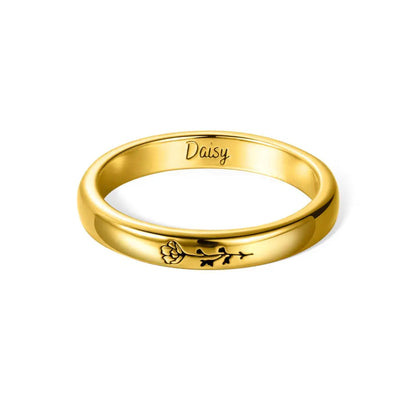Personalized Birth Flower Ring for Her