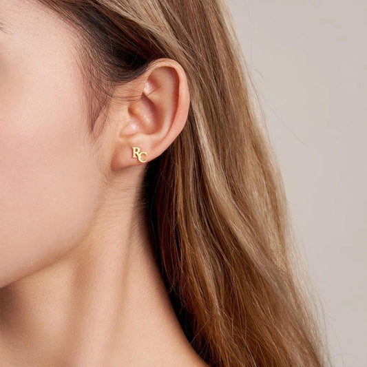 Tiny Two Letters Stud Earrings