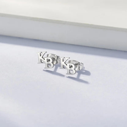 Tiny Two Letters Stud Earrings