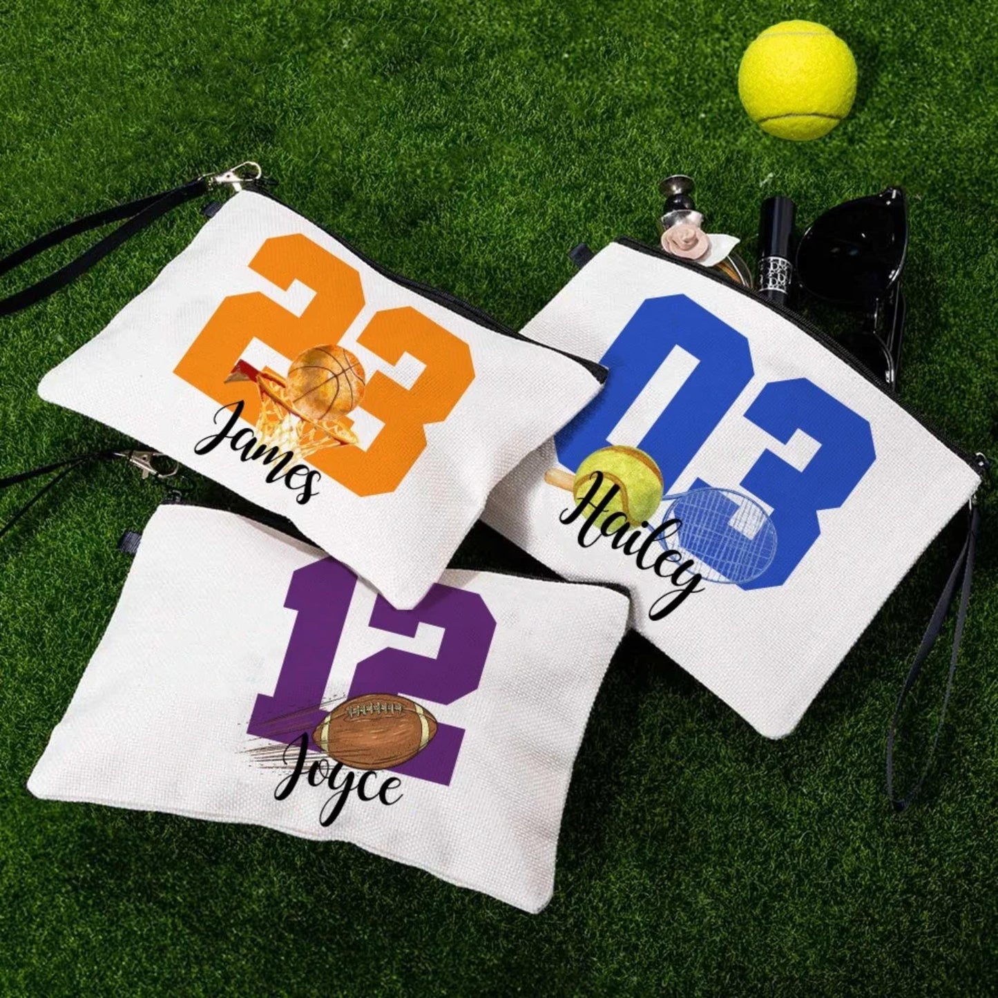 Personalized Sports Makeup Bag with Name & Number