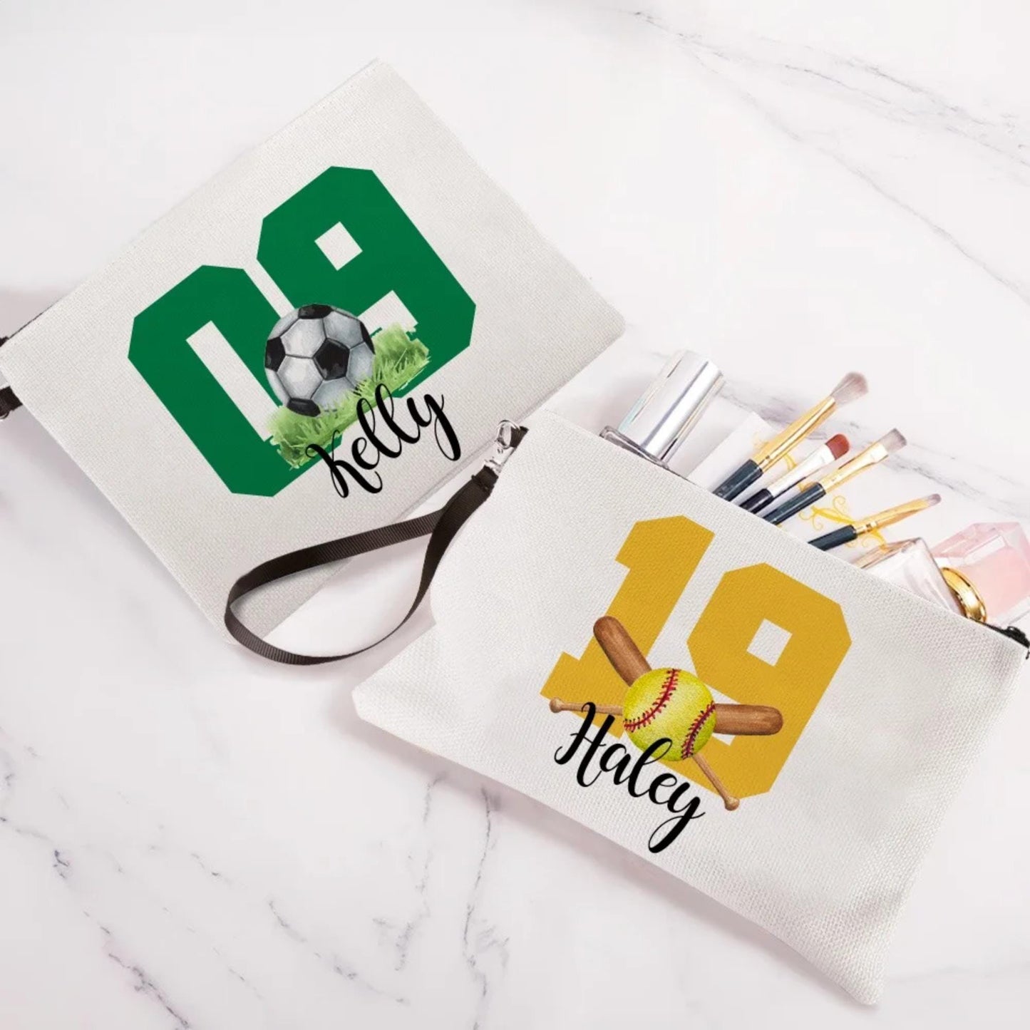 Personalized Sports Makeup Bag with Name & Number