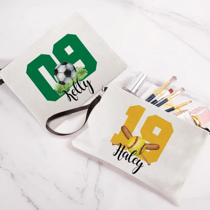 Personalized Sports Makeup Bag with Name & Number