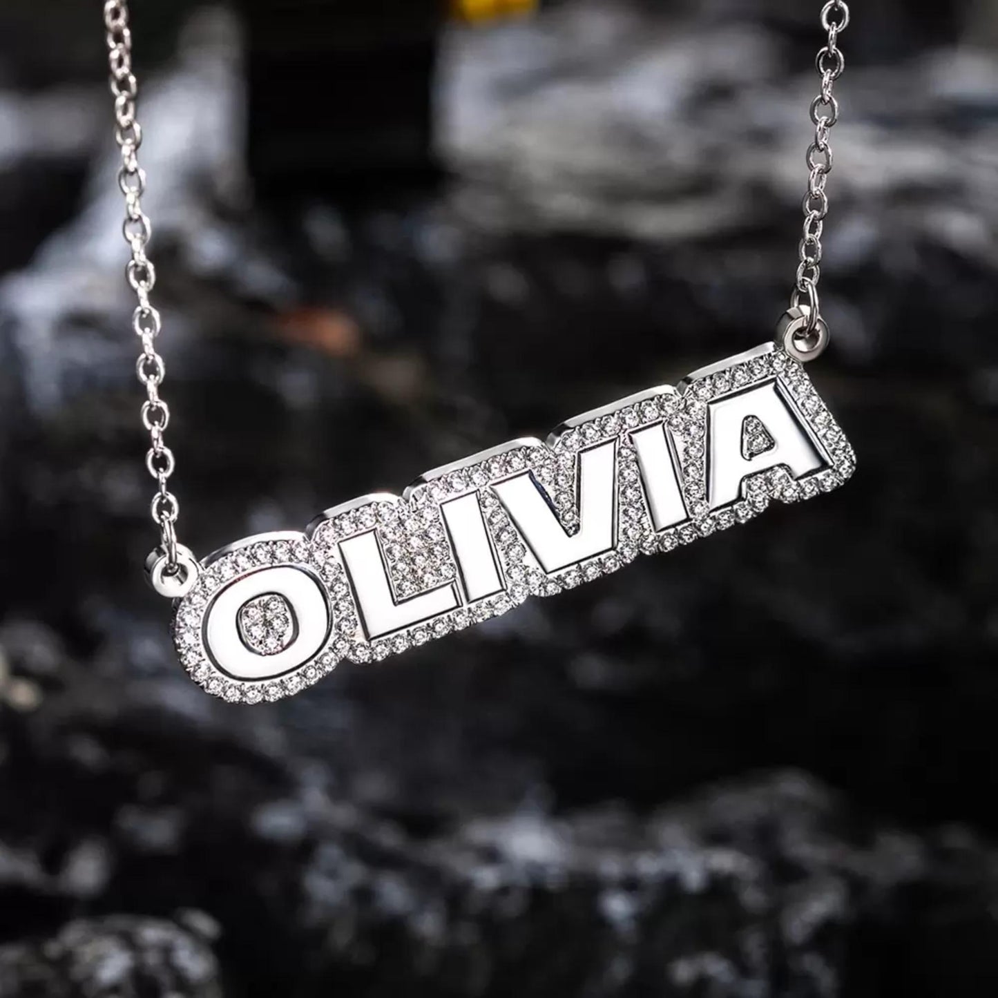 Personalized Name Necklace with Zirconia Detailing