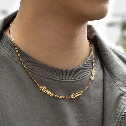 Personalized Multiple Name Necklace for Men