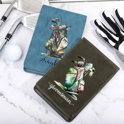 Custom PU Leather Golf Themed Design Scorecard Holder