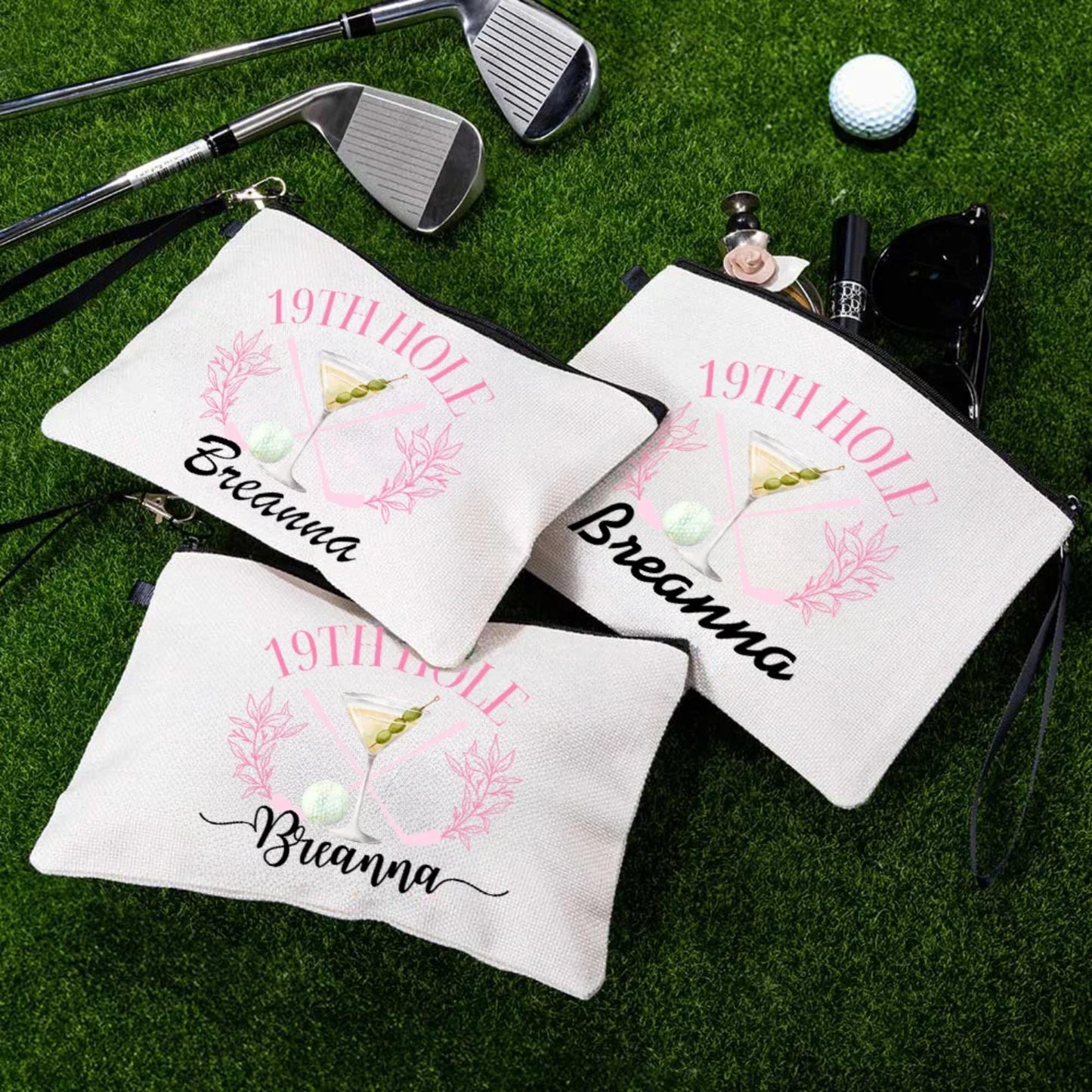 Personalized Golf Girly Cosmetic Bag