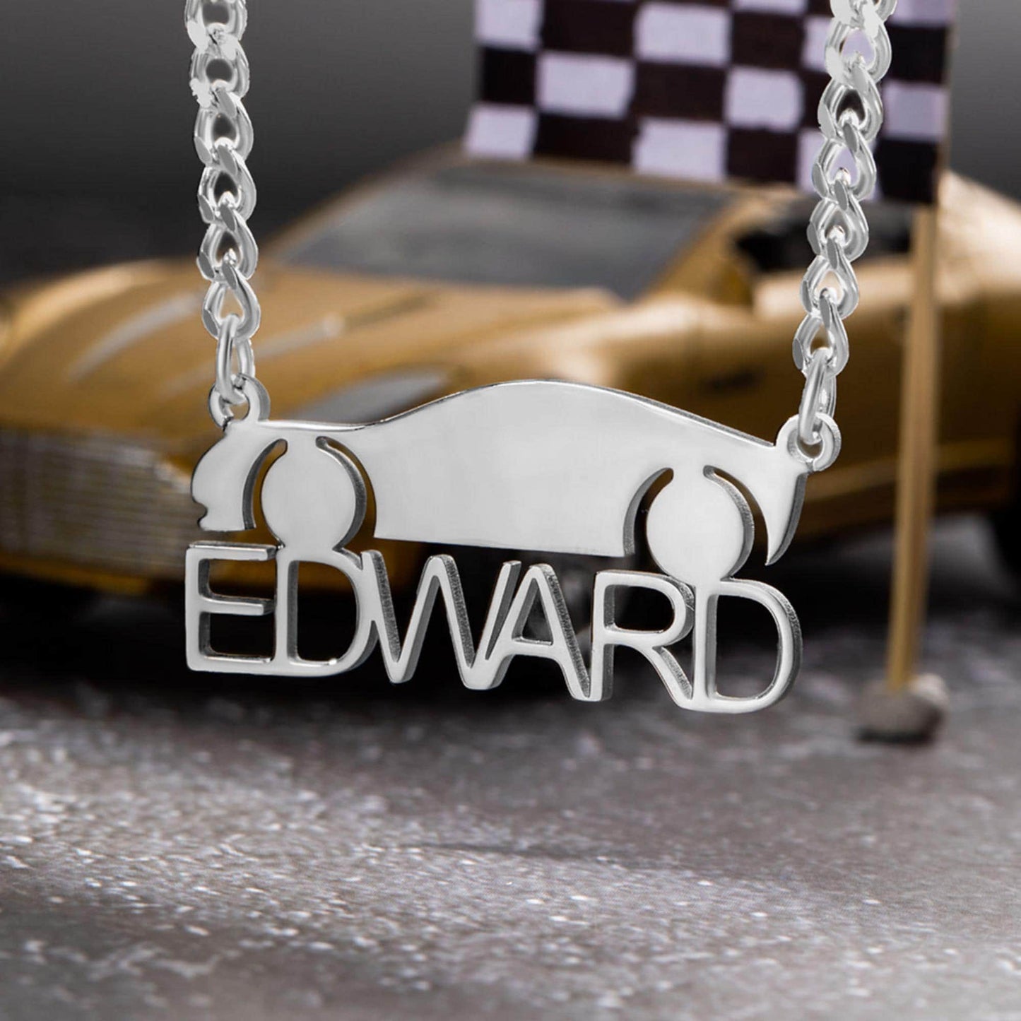 Personalized Car Necklace with Custom Name