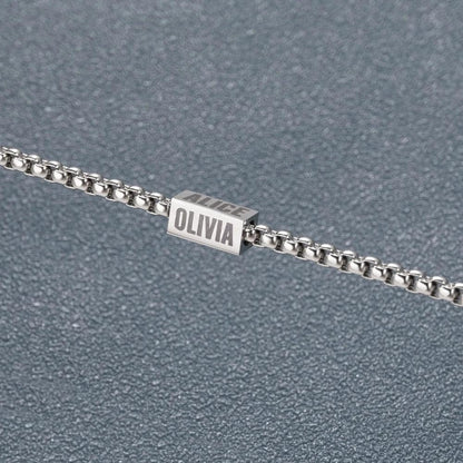 Personalized Dad Bar Bracelet with Kids Names