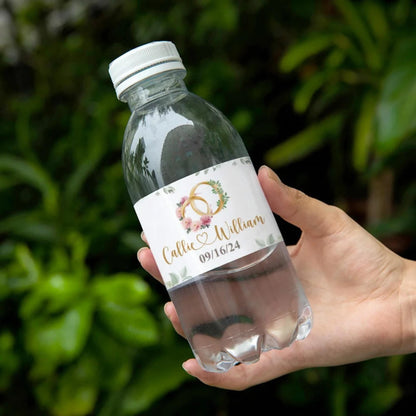 Custom Name Birth Flower & Tree Water Bottle Labels