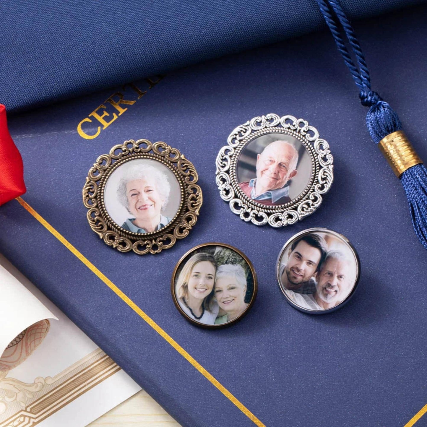 Personalized Memorial Photo Pin for Graduation Caps