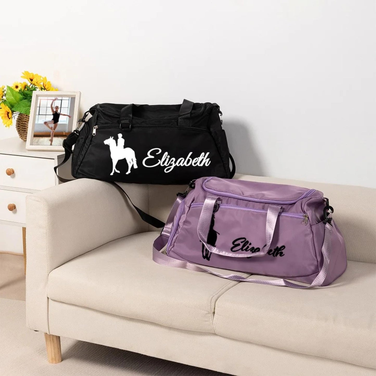 Horse Riding Duffle Bag with Custom Name