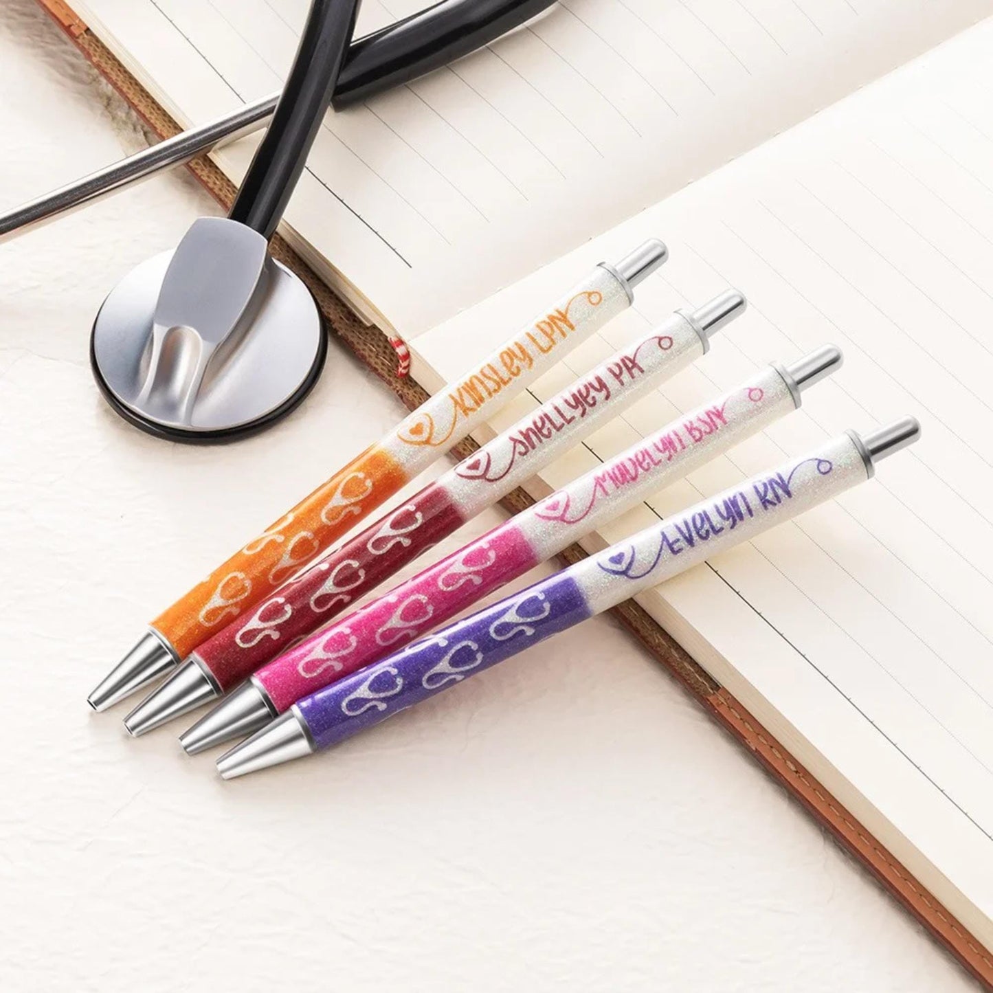 Custom Stethoscope Glitter Gel Pens for Nurses