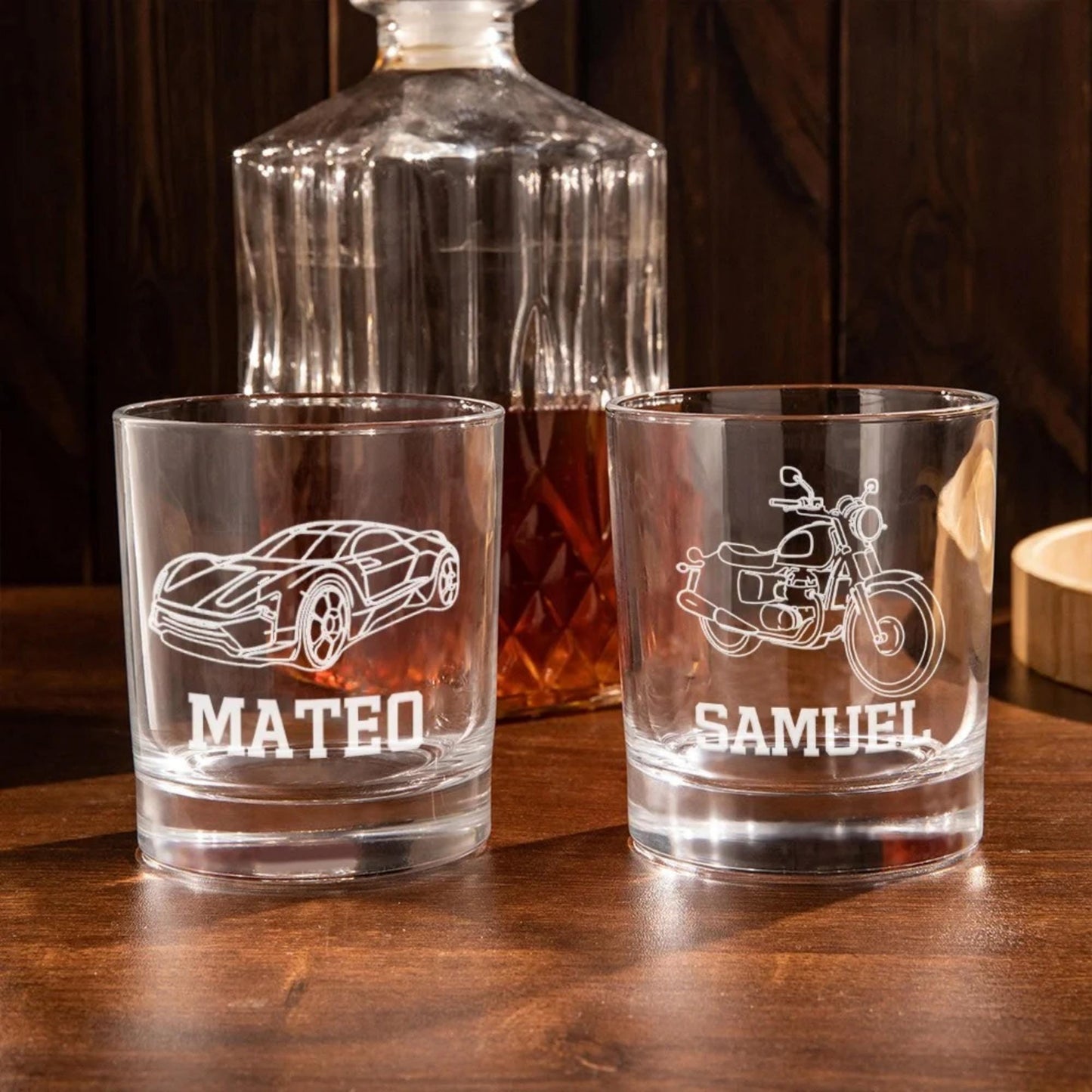 Personalized Car Photo Engraved Whiskey Glass
