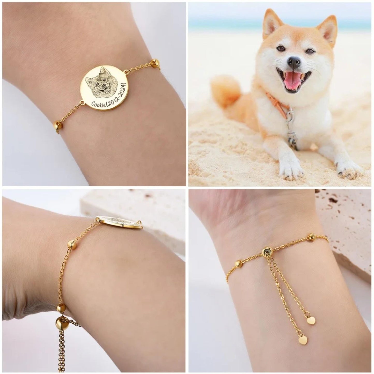 Personalized Pet Portrait Engraved Bracelet