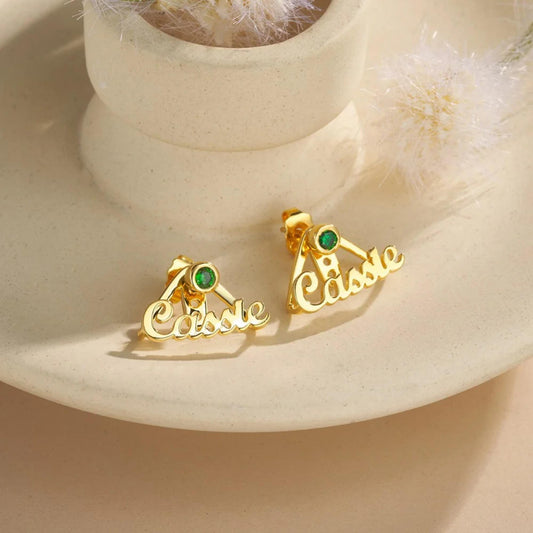 Personalized Birthstone Wrap Cuff Earrings