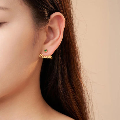 Personalized Birthstone Wrap Cuff Earrings