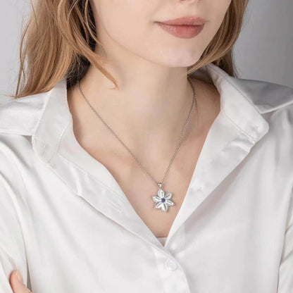 Personalized Star of Bethlehem Flower Birthstone Necklace