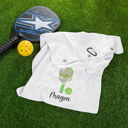 Personalized Pickleball Towel with Floral Fruit Design