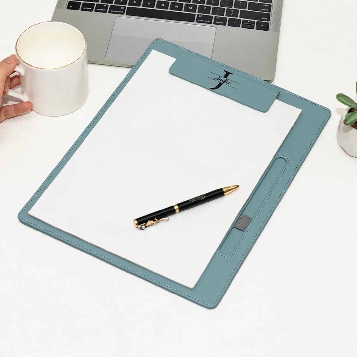 Personalized Monogram Name Clipboard with Pen Loop