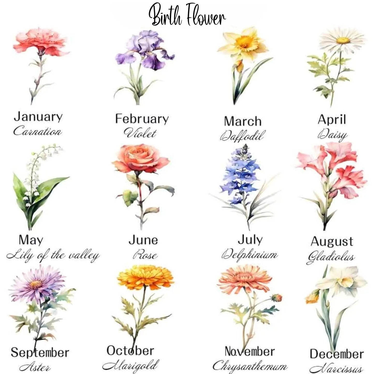 Personalized Birth Flower Bible Cover with Cross