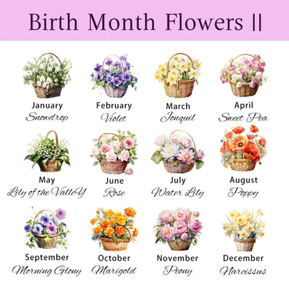 Personalized Birth Flower Jute Tote Bag