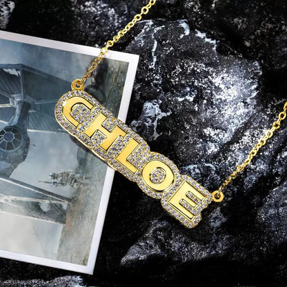 Personalized Name Necklace with Zirconia Detailing