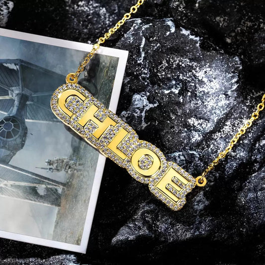Personalized Name Necklace with Zirconia Detailing