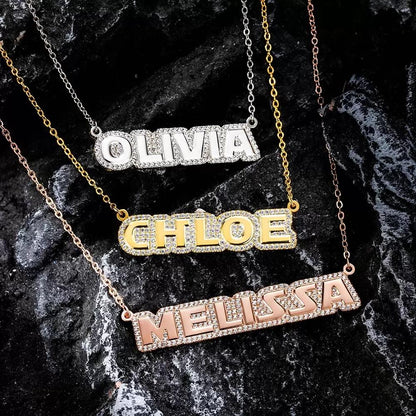Personalized Name Necklace with Zirconia Detailing