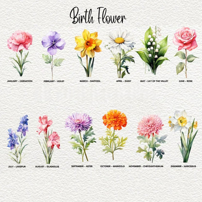 Birth Flower Pickleball Paddle Keychain with Name