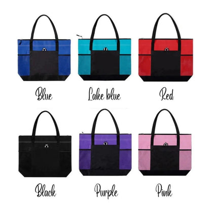 Personalized Name Bible Tote Bag with Cross and Flowers